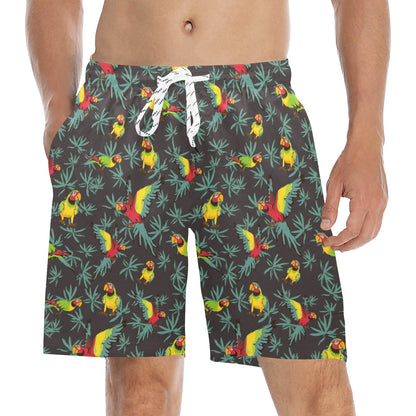 Parrot Themed Print Men's Swim Trunks Beach Shorts