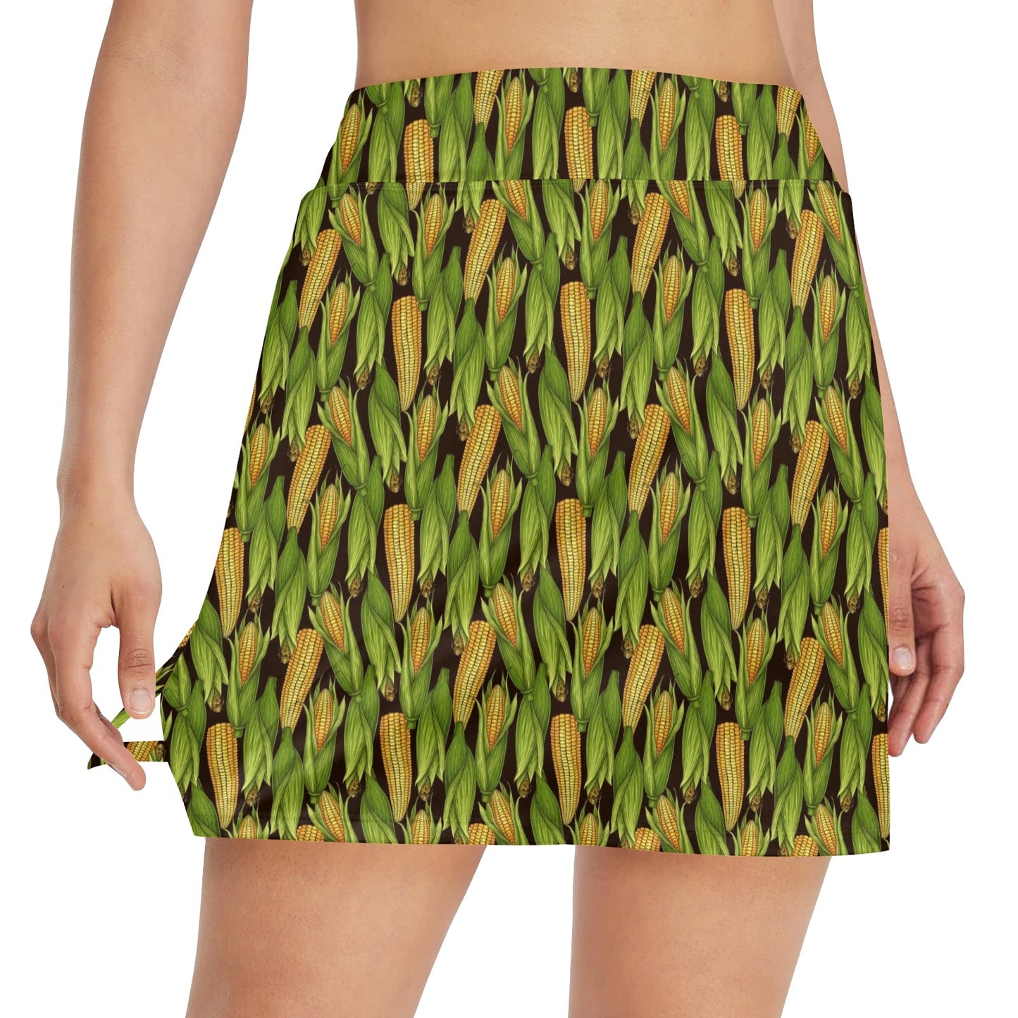 Agricultural Corn cob Print 17" Golf & Pickleball Skort with Pockets