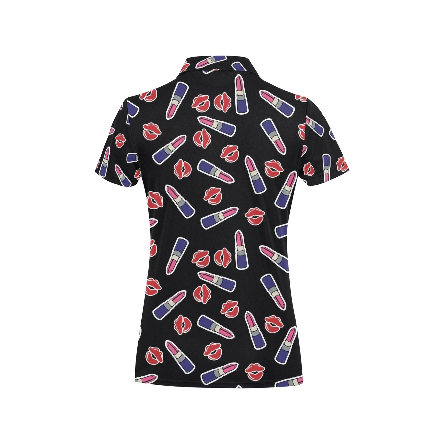 Lipstick Pattern Print Design LT01 Women's Polo Shirt
