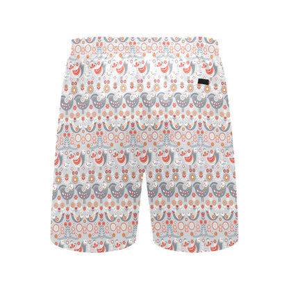 Swedish Nordic Design Print Men's Swim Trunks Beach Shorts