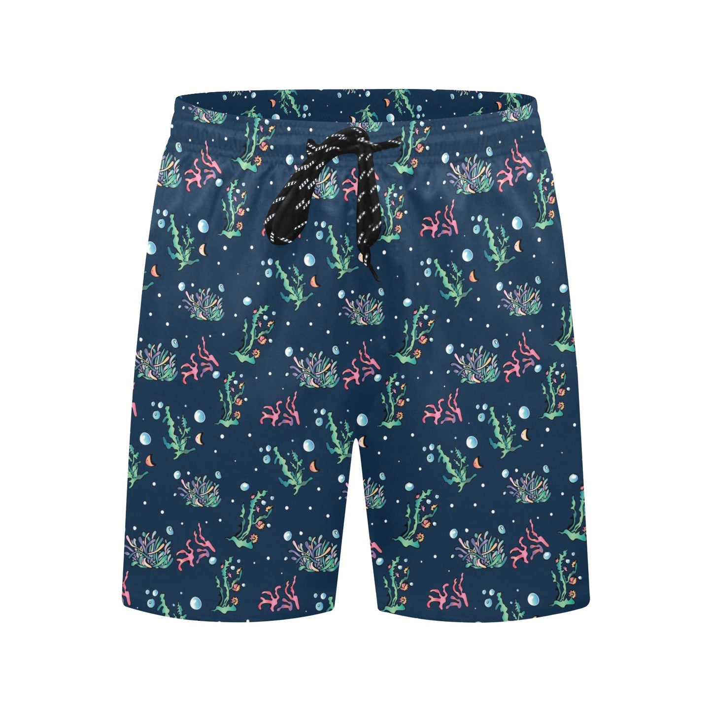 Seaweed Print Design LKS306 Men's Swim Trunks Beach Shorts