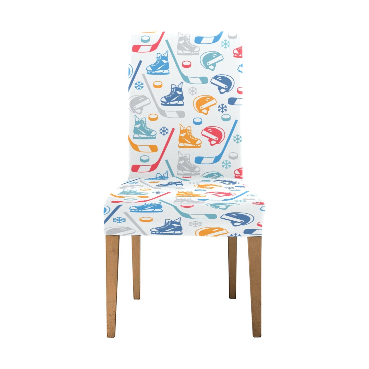 Hockey Equipment Print Design LKS301 Dining Chair Slipcover