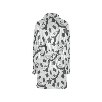 Panda Pattern Print Design A02 Women's Fleece Robe