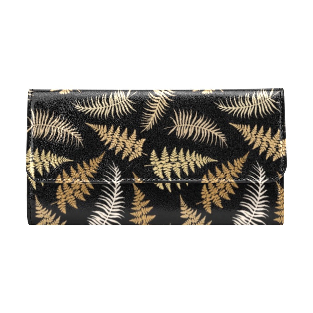 Fern Leave Bright Print Pattern Women's Trifold Wallet