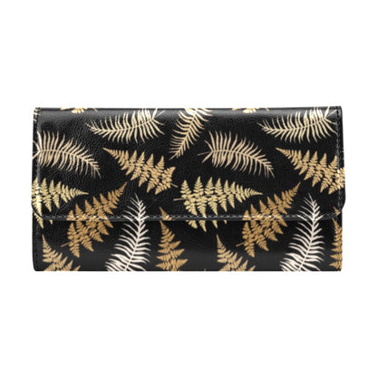 Fern Leave Bright Print Pattern Women's Trifold Wallet