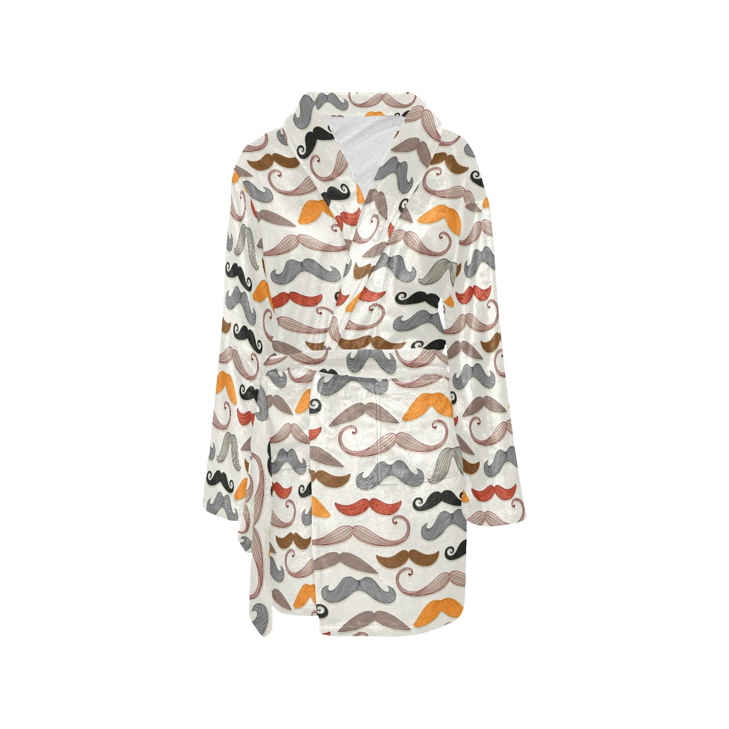 Mustache Pattern Print Design A02 Women's Fleece Robe