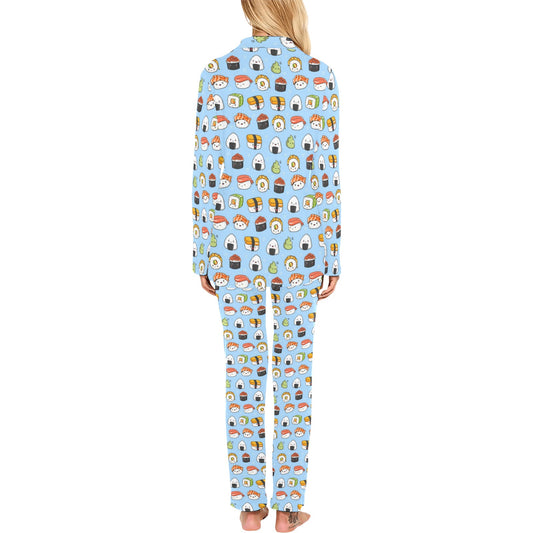 Sushi Cartoon Design Women's Long Pajama Set