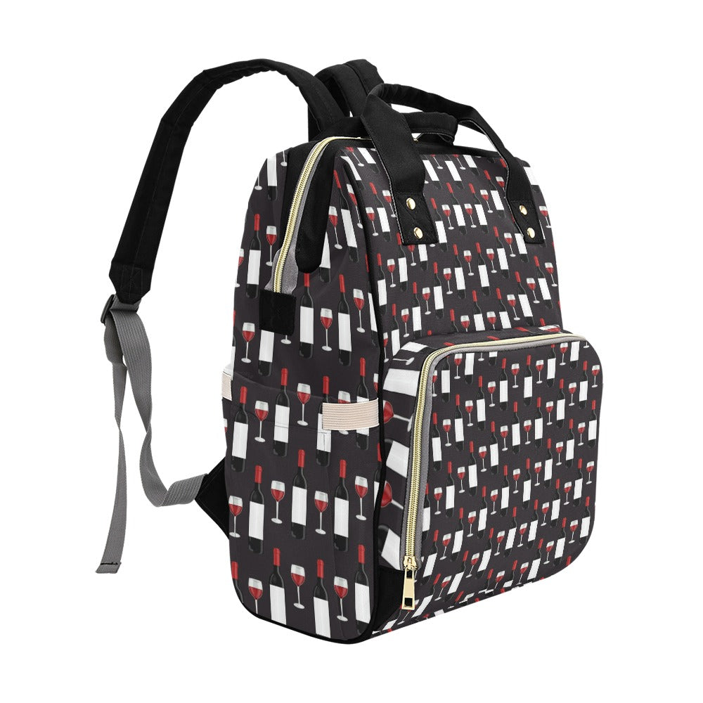 Wine Print Design LKS309 Diaper Bag Backpack