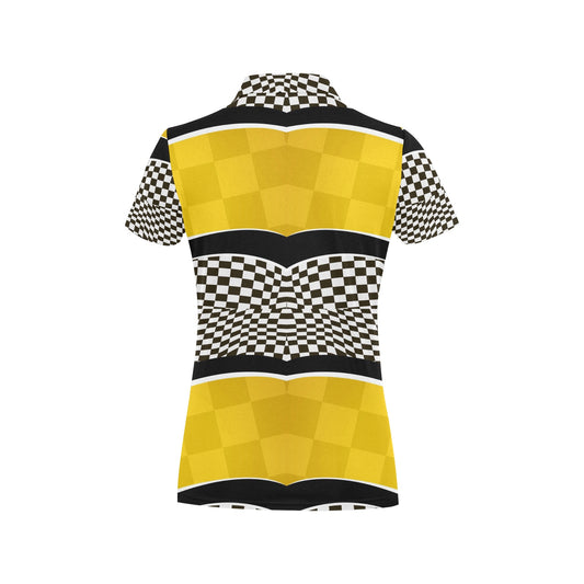 Checkered Pattern Print Design 02 Women's Polo Shirt