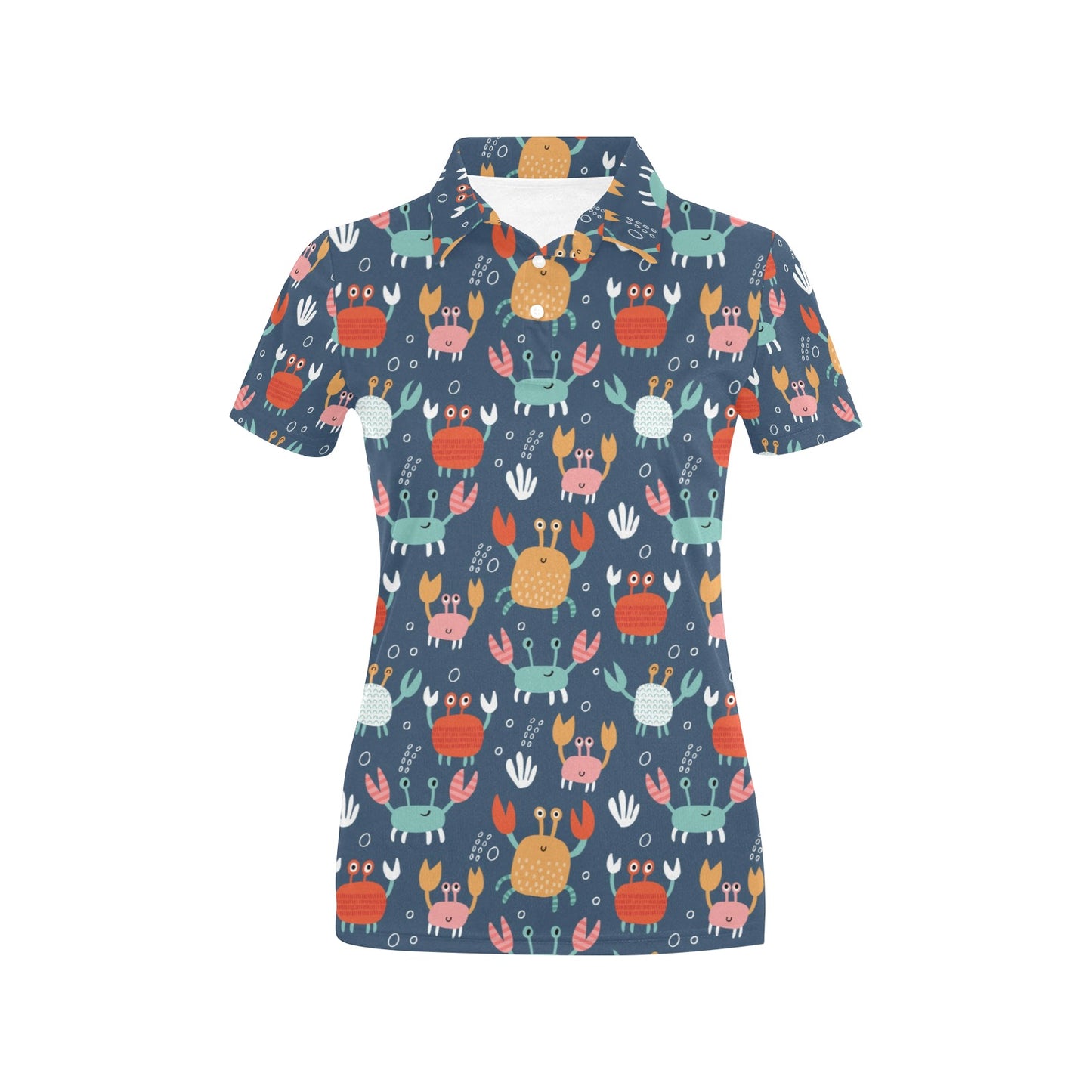 Crab Pattern Print Design 05 Women's Polo Shirt