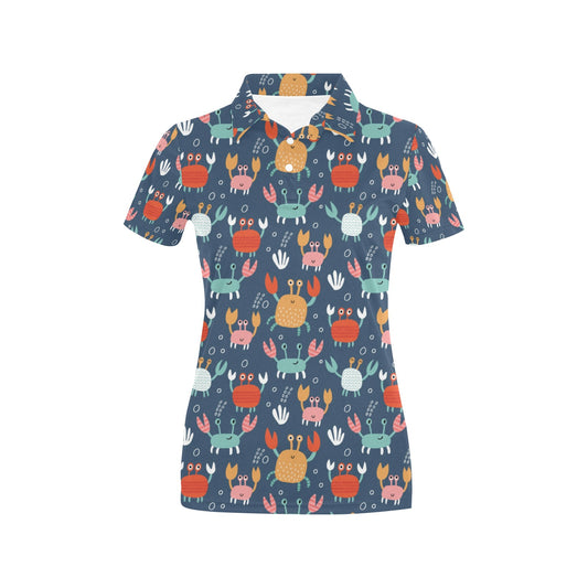 Crab Pattern Print Design 05 Women's Polo Shirt