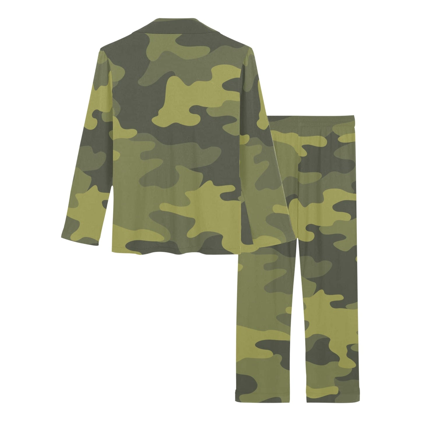 Military Camouflage Pattern Print Design 02 Women's Long Pajama Set