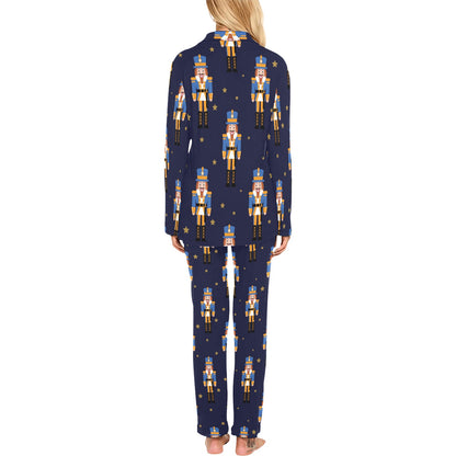 Nutcracker Pattern Print Design A04 Women's Long Pajama Set