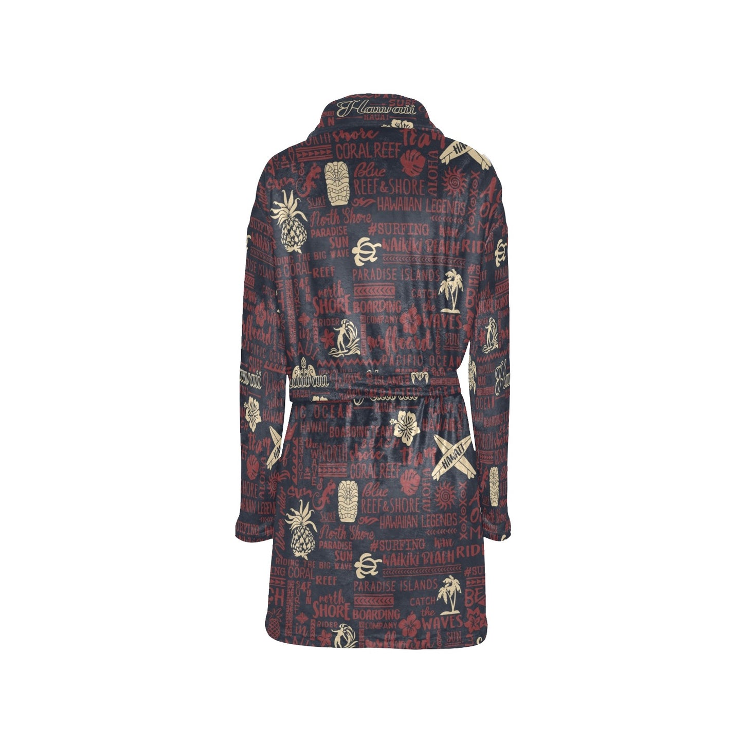 Hawaiian Themed Pattern Print Design H017 Women's Fleece Robe