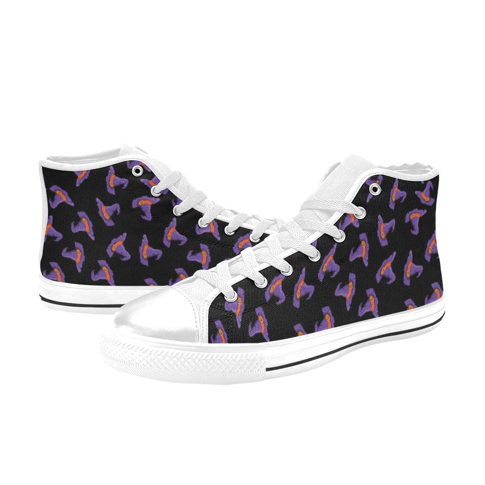 Witch Hat Print Design LKS304 Men's High Top Canvas Shoes