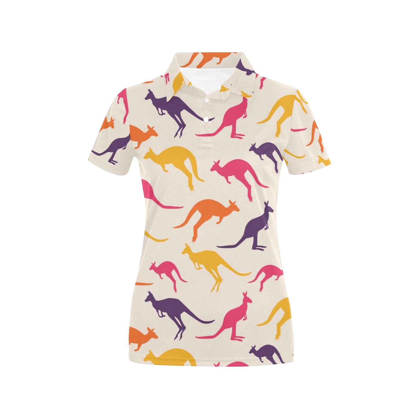 Kangaroos Pattern Print Design 01 Women's Polo Shirt