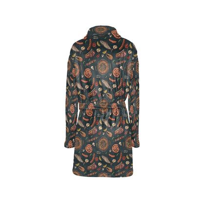 Barbecue Pattern Print Design 02 Women's Fleece Robe