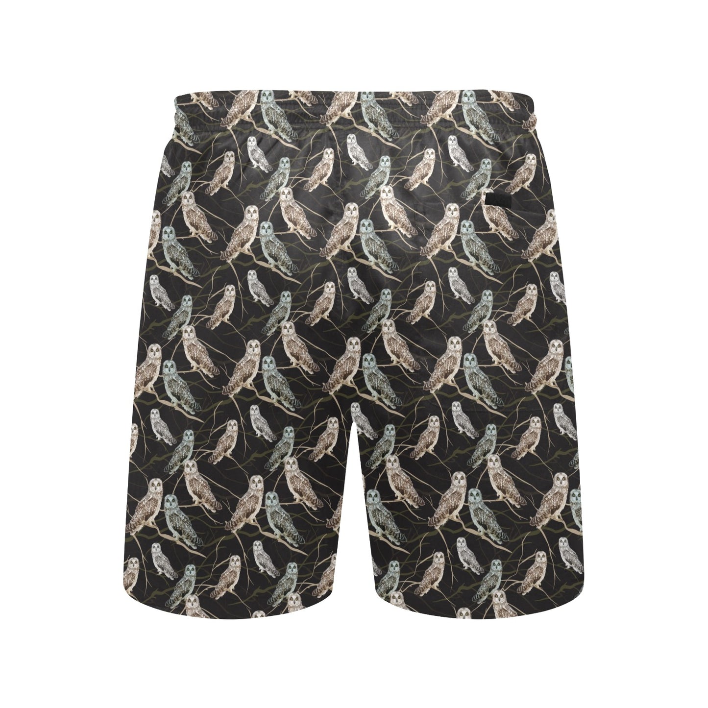 Owl Branch Themed Design Print Men's Swim Trunks Beach Shorts