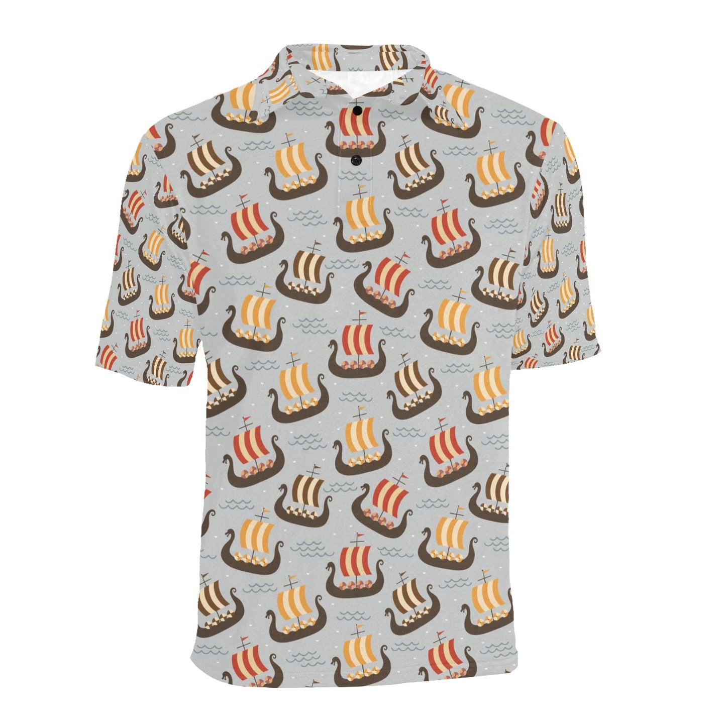 Vikings Print Design LKS308 Men Polo Shirt