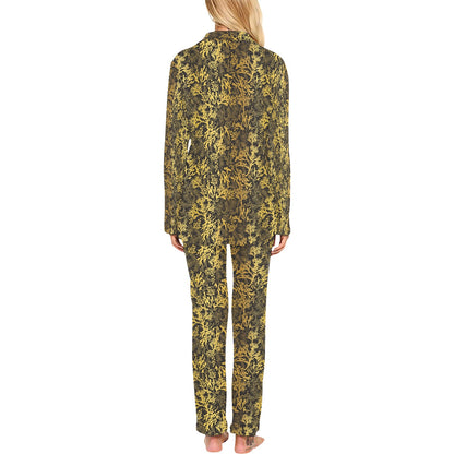 Seaweed Print Design LKS303 Women's Long Pajama Set