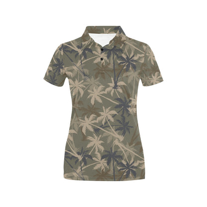 Palm Tree camouflage Women's Polo Shirt