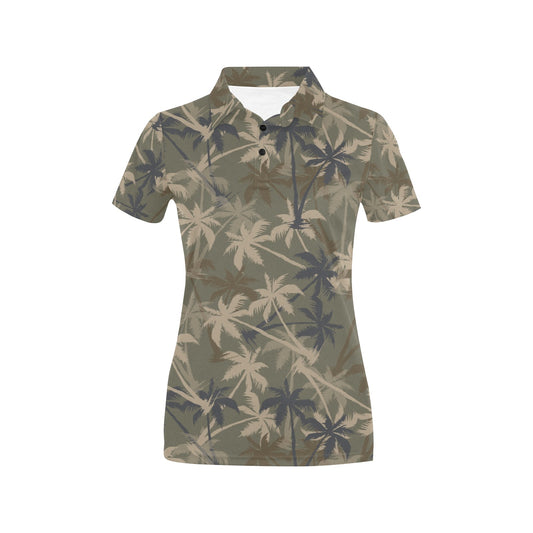 Palm Tree camouflage Women's Polo Shirt