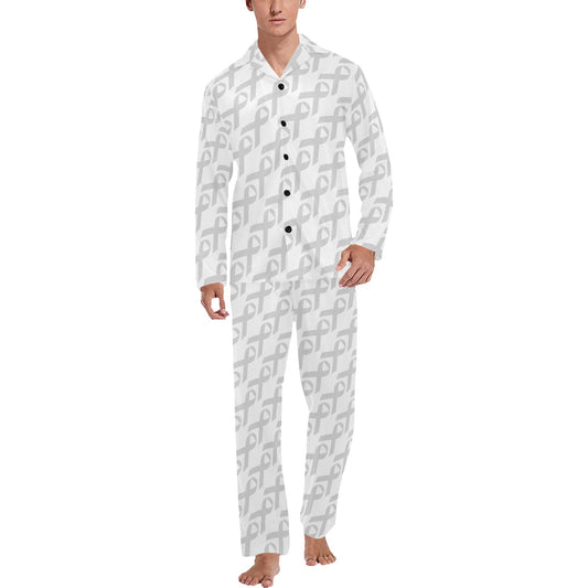 Brain cancer Pattern Print Design 02 Men's Long Pajama Set