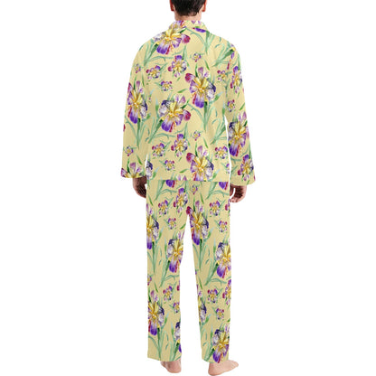 Iris Pattern Print Design IR06 Men's Long Pajama Set
