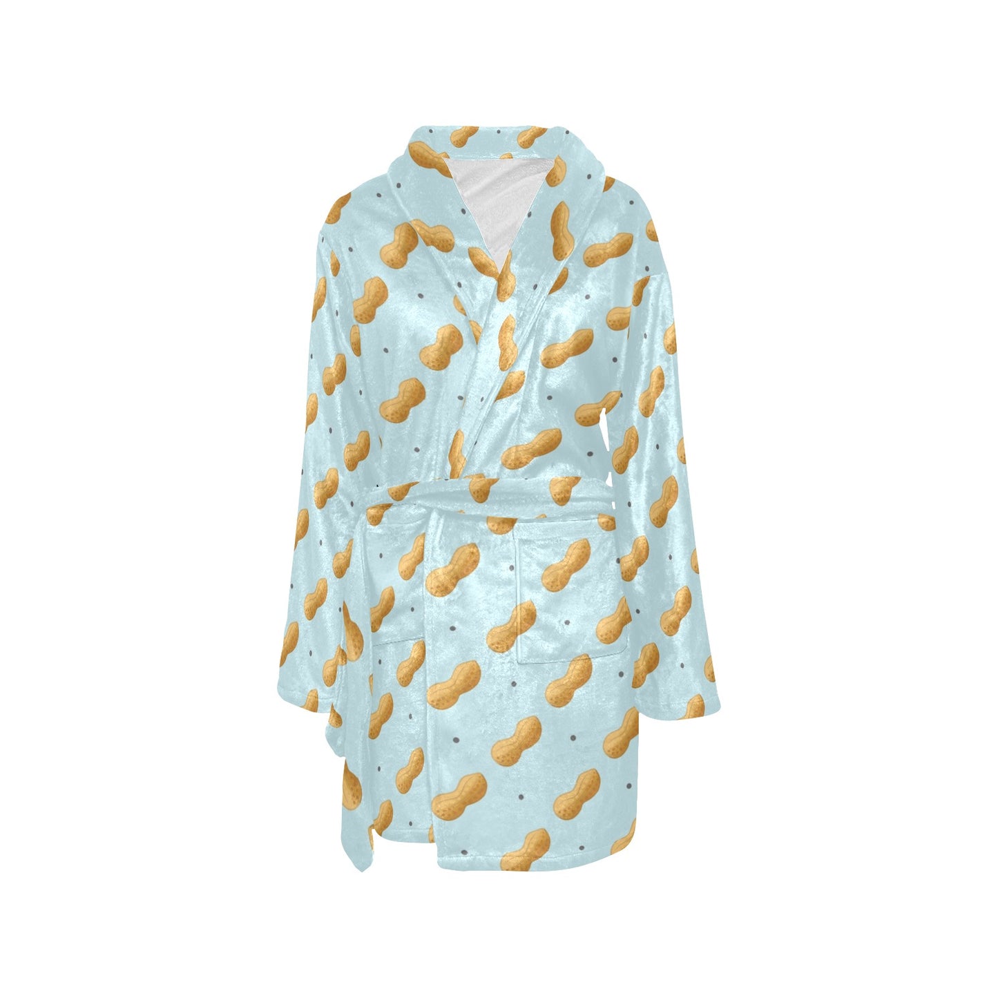 Peanut Pattern Print Design A03 Women's Fleece Robe