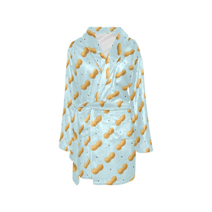 Peanut Pattern Print Design A03 Women's Fleece Robe