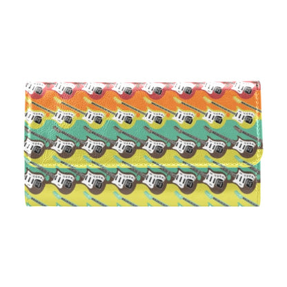 Electric Guitar Print Design LKS401 Women's Trifold Wallet