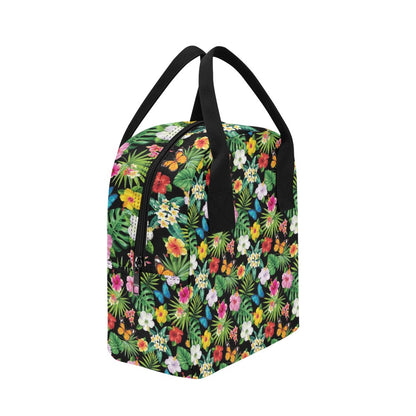 Hibiscus With Butterfly Print Design LKS305 Insulated Lunch Bag
