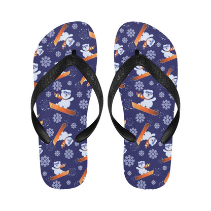 Snowboard Bear Print Design LKS305 Flip Flops