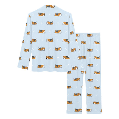 Beagle Pattern Print Design 06 Women's Long Pajama Set