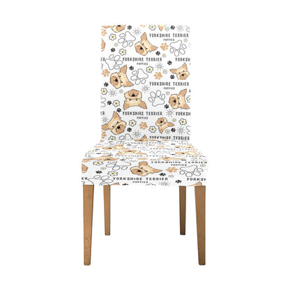 Yorkshire Terriers Print Design LKS308 Dining Chair Slipcover