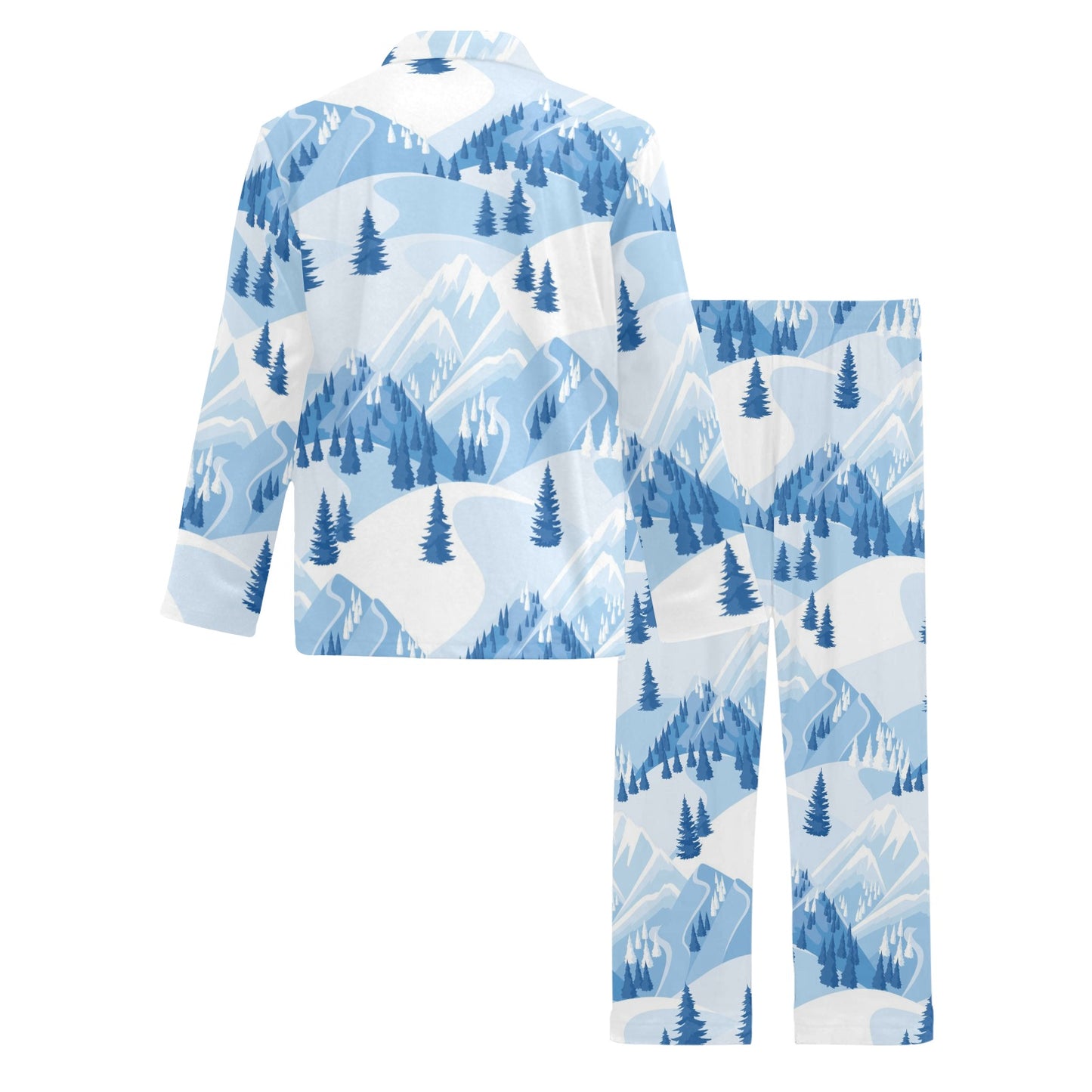 Mountain Pattern Print Design 03 Men's Long Pajama Set