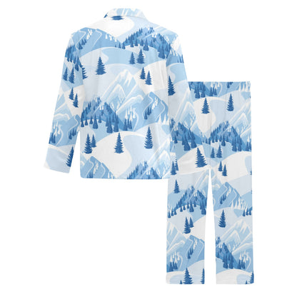 Mountain Pattern Print Design 03 Men's Long Pajama Set