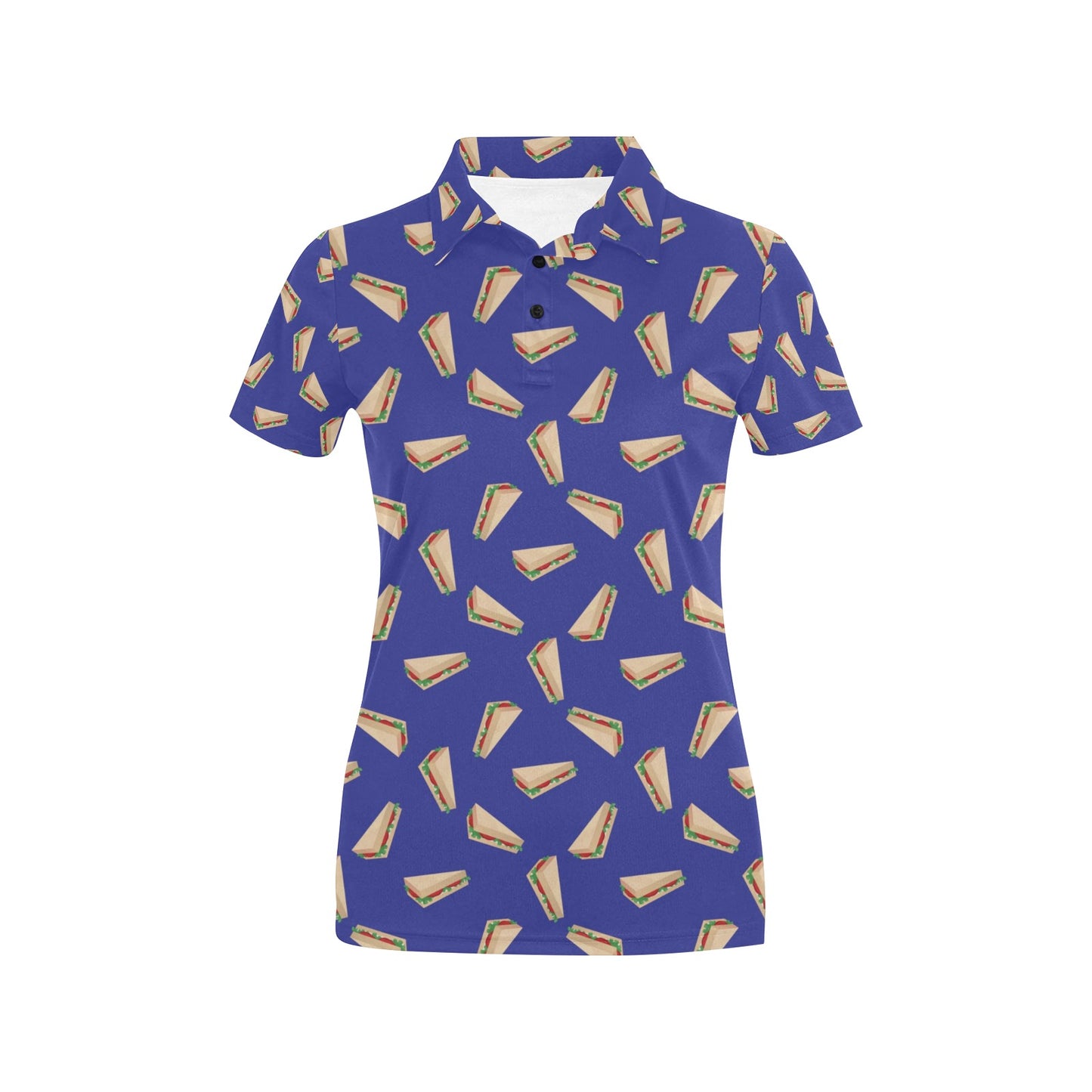 Sandwich Print Design LKS303 Women's Polo Shirt
