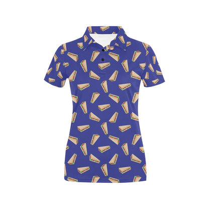 Sandwich Print Design LKS303 Women's Polo Shirt