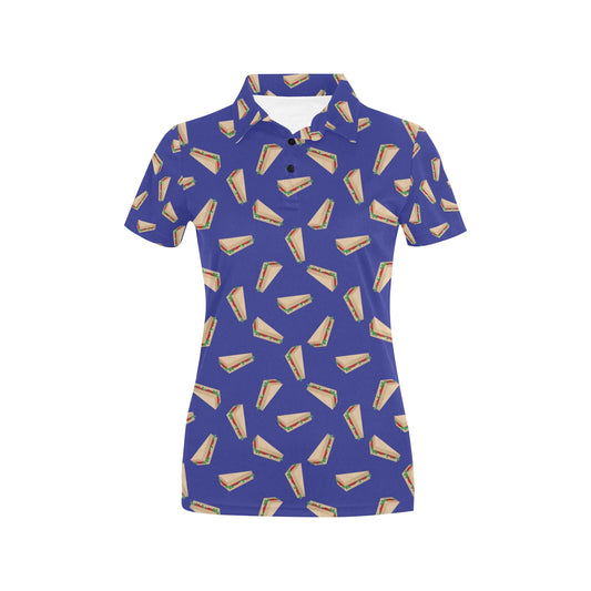 Sandwich Print Design LKS303 Women's Polo Shirt