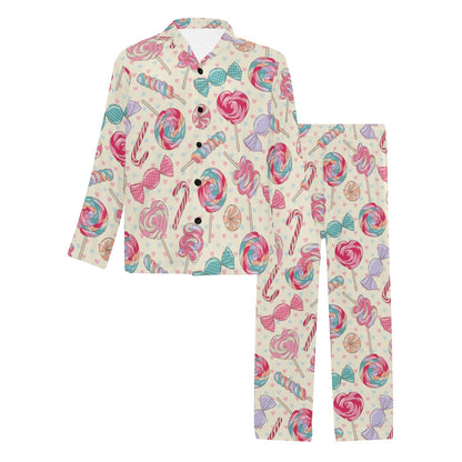 Candy Pattern Print Design CA04 Men's Long Pajama Set