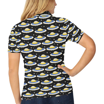 UFO Print Design LKS303 Women's Polo Shirt