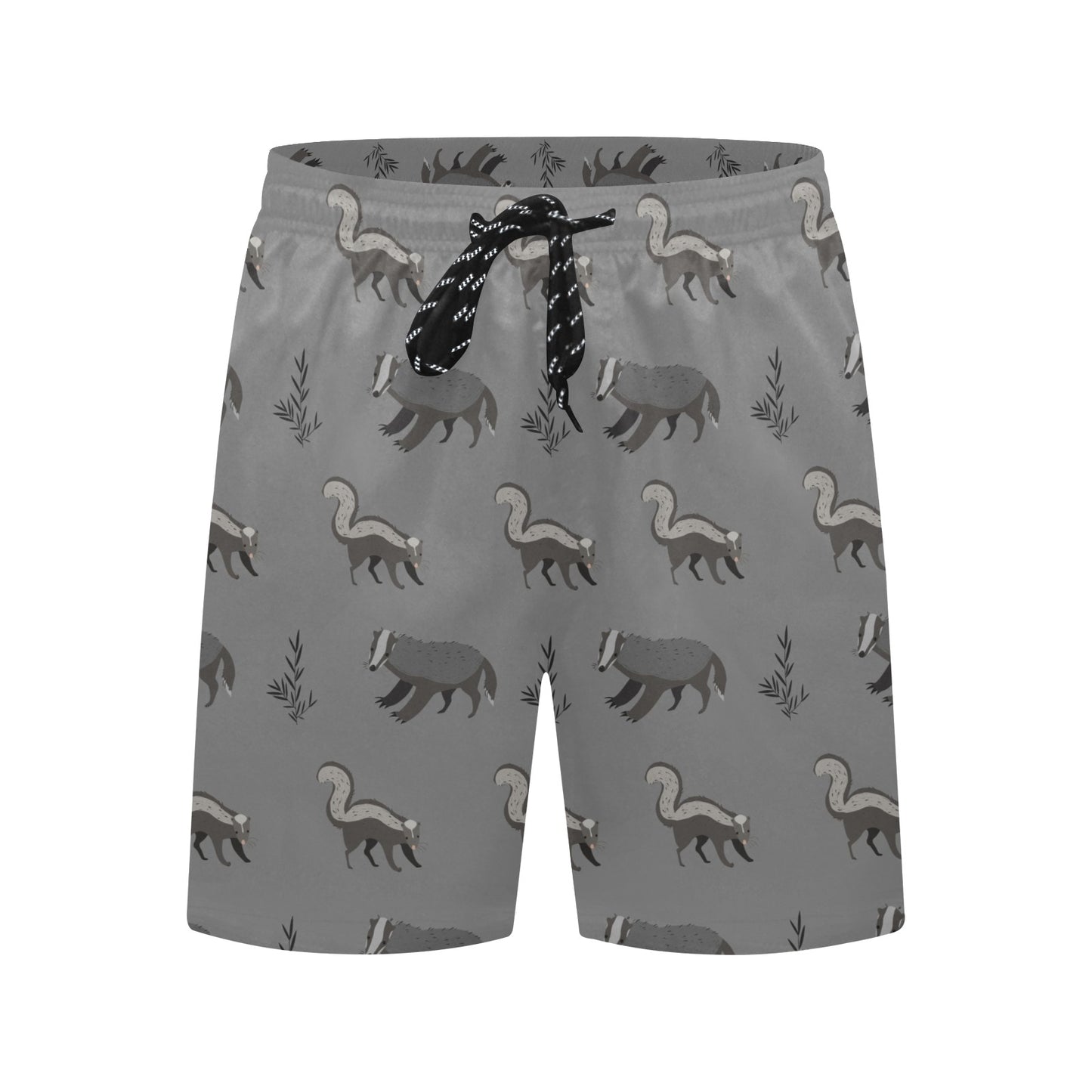 Skunk Print Design LKS301 Men's Swim Trunks Beach Shorts