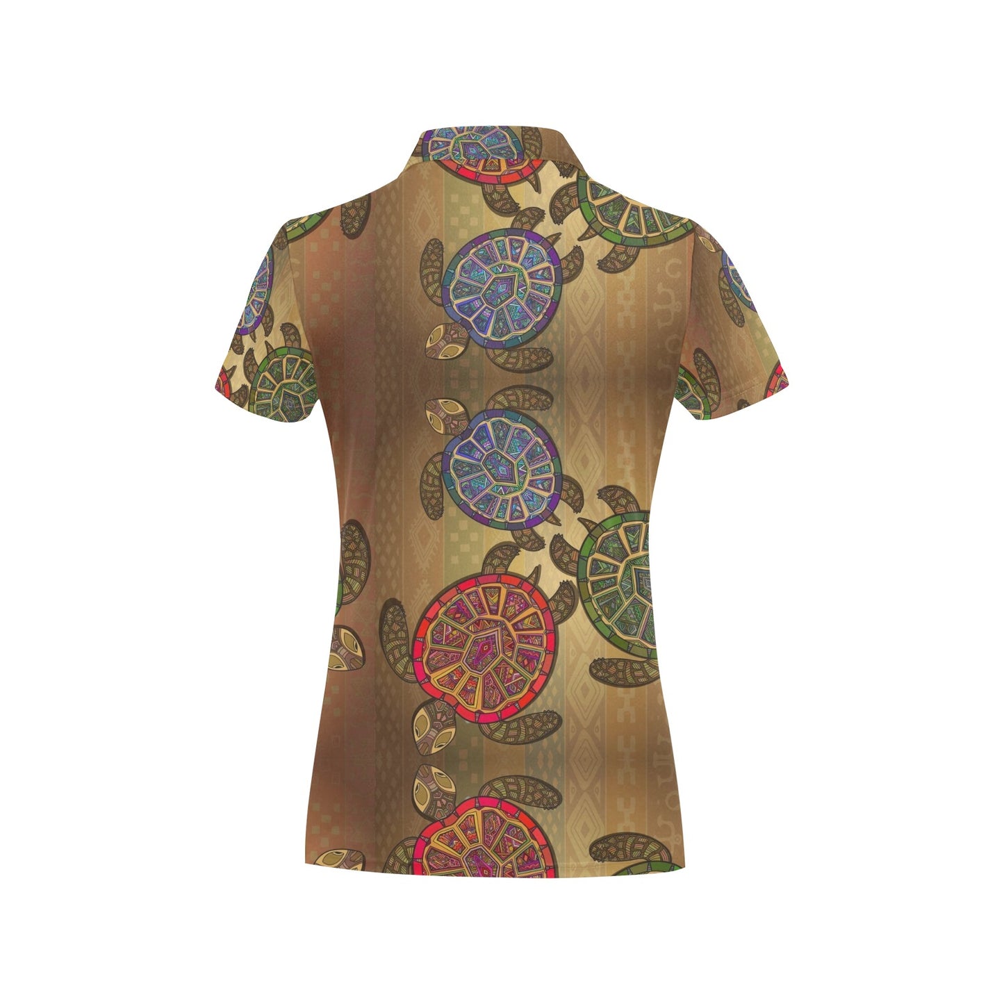 Sea Turtle Tribal Colorful Women's Polo Shirt