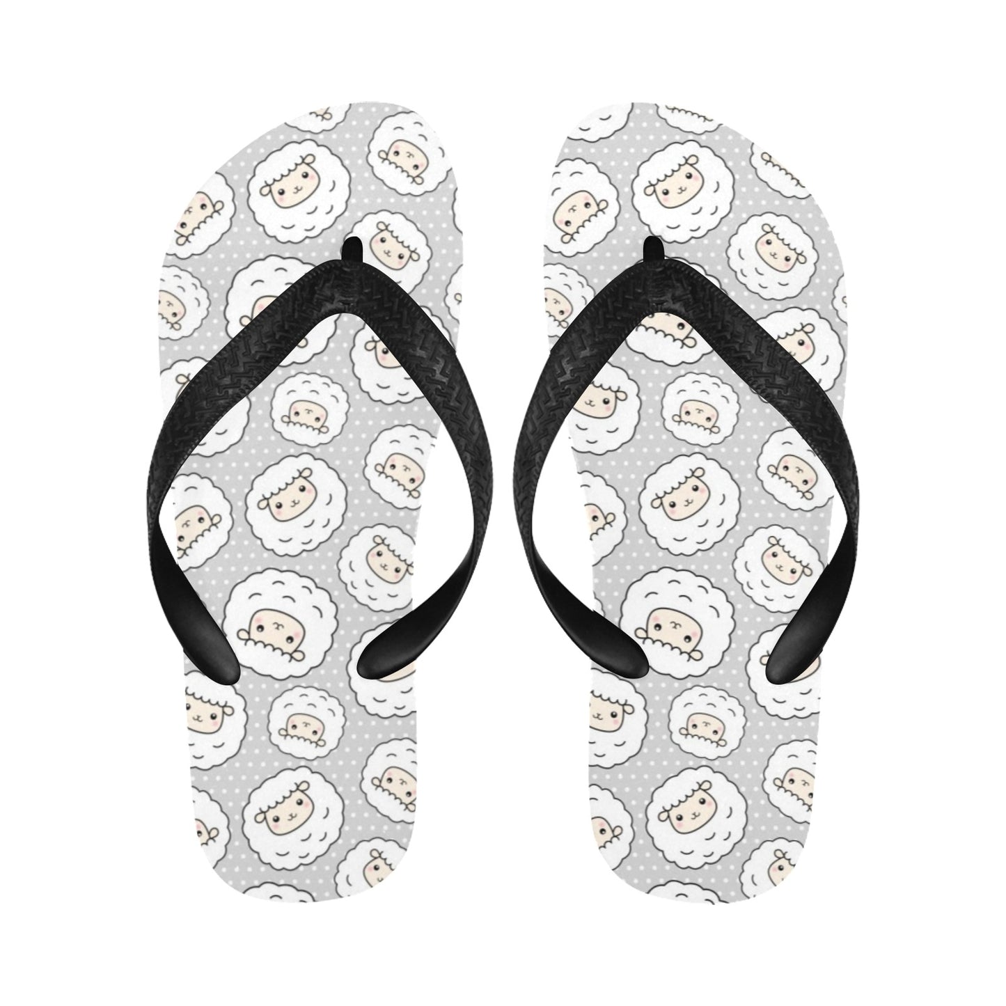 Sheep Print Design LKS401 Flip Flops