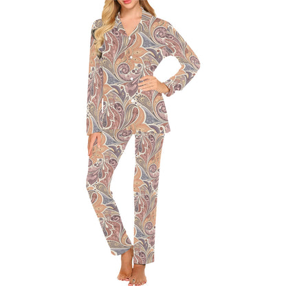 Boho Pattern Print Design 03 Women's Long Pajama Set