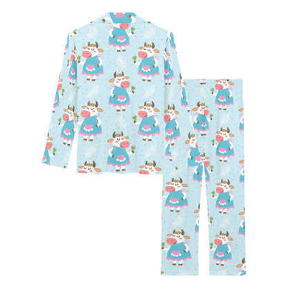 Cattle Happy Pattern Print Design 03 Women's Long Pajama Set