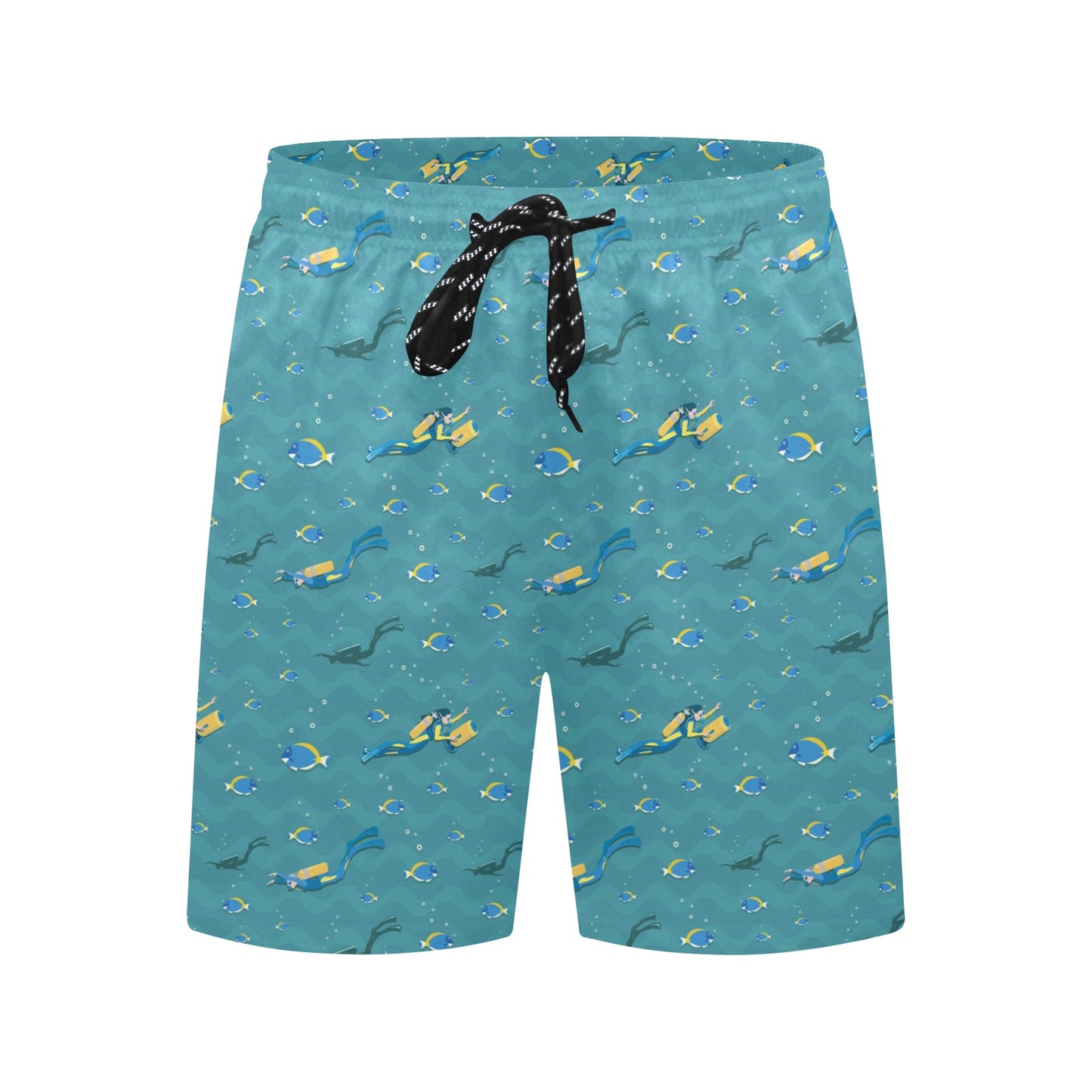 Scuba Driving Pattern Print Design LKS306 Men's Swim Trunks Beach Shorts