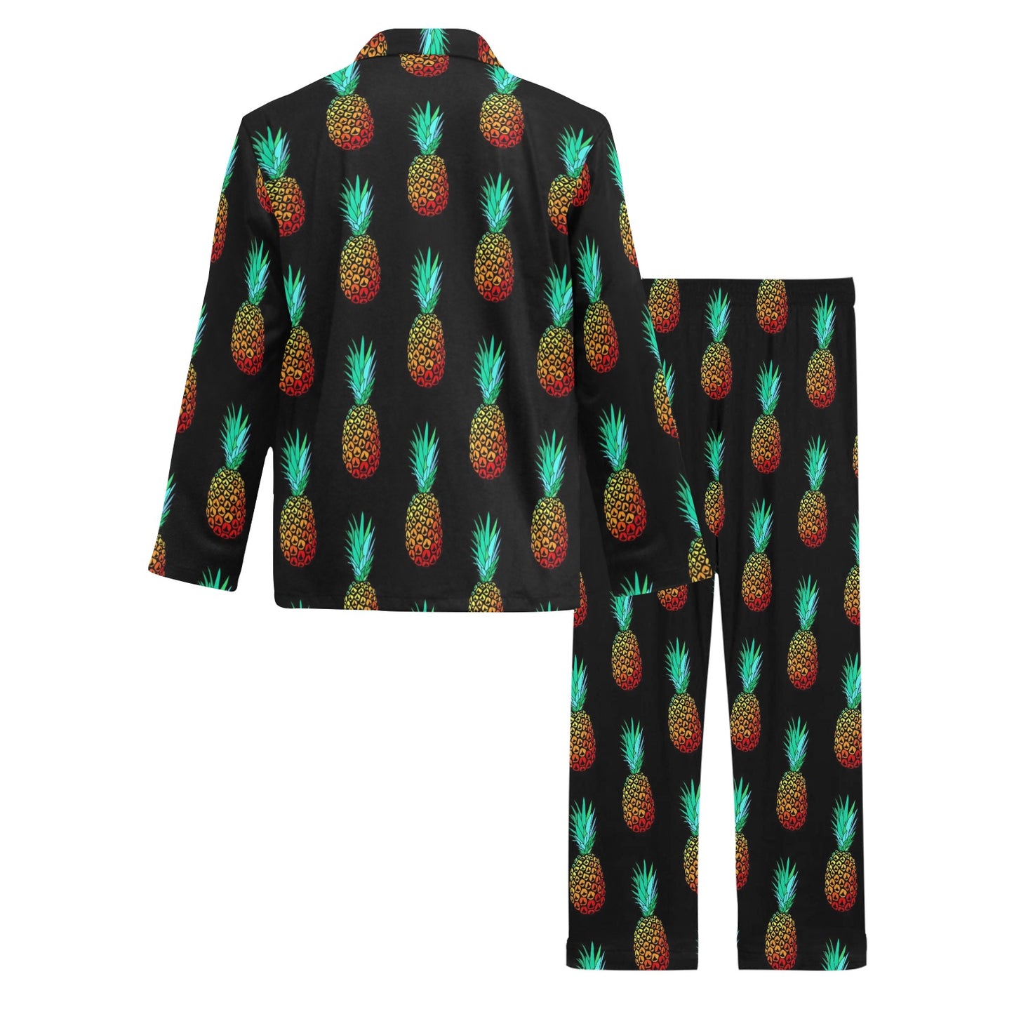 Pineapple Pattern Print Design A05 Men's Long Pajama Set
