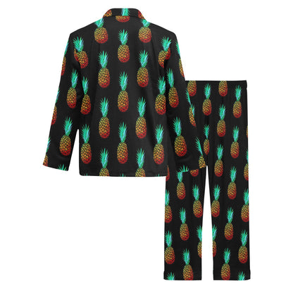 Pineapple Pattern Print Design A05 Men's Long Pajama Set